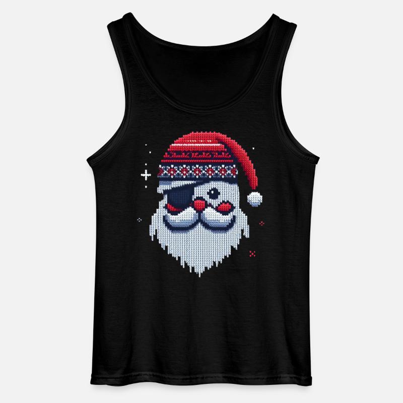 Weihnachtsmann Kawaii Strickmuster - Gildan Männer Tank Top - Schwarz