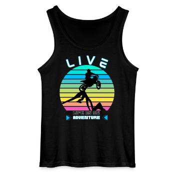 Living Life as an Adventure - Moto Cross - Gildan Men’s Tank Top - black - Front - AI Model Male 185 dark (185cm)