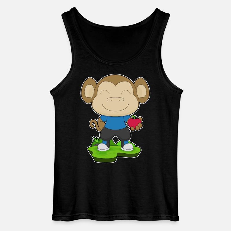 Monkey Apple - Gildan Men’s Tank Top - black