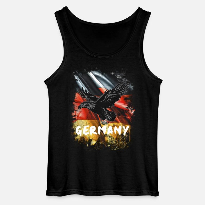 German eagle with Germany flag - Gildan Men’s Tank Top - black