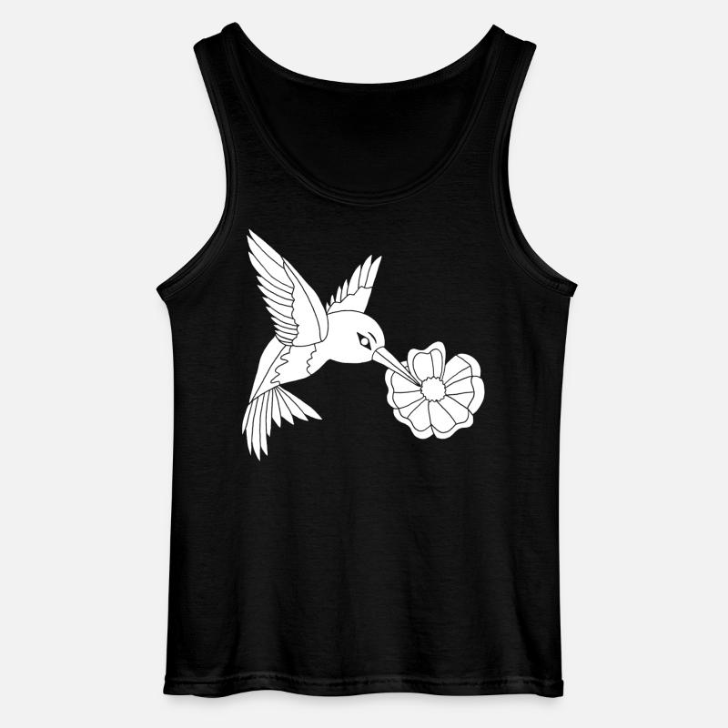 White Foraging Bird - Gildan Men’s Tank Top - black
