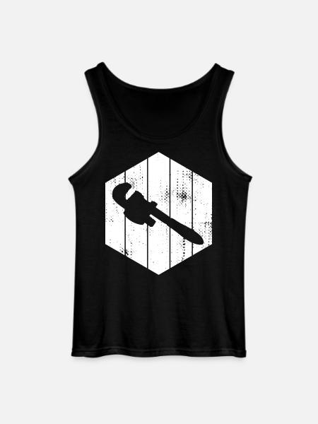 Pipe Wrench Sketch - Gildan Men’s Tank Top - black