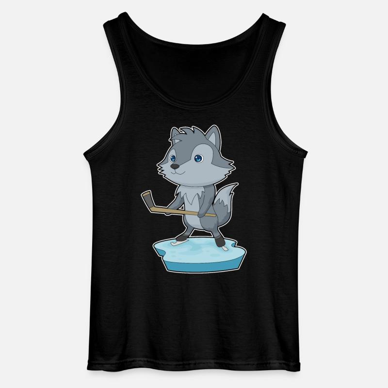 Wolf Eishockey Eishockeyschläger - Gildan Männer Tank Top - Schwarz