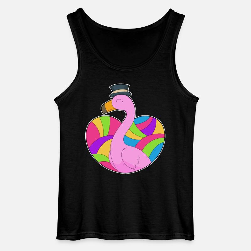 Flamingo Herz - Gildan Männer Tank Top - Schwarz