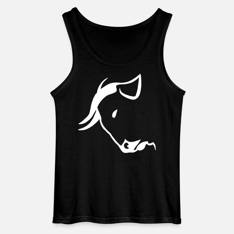 Weißer Stierkopf - Gildan Männer Tank Top - Schwarz