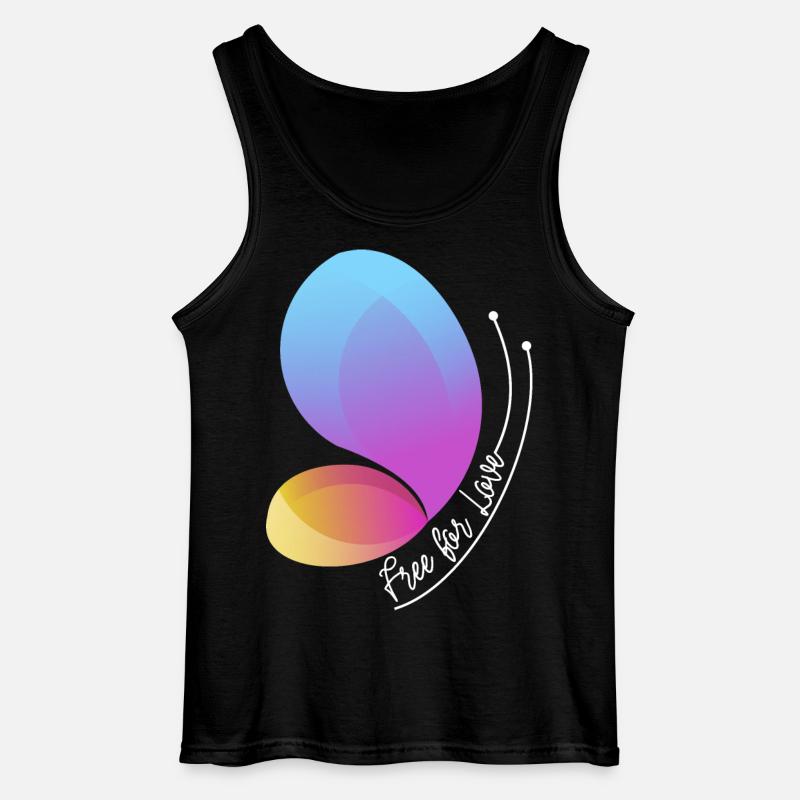 Frei durch Liebe Gradient Schmetterling - Gildan Männer Tank Top - Schwarz