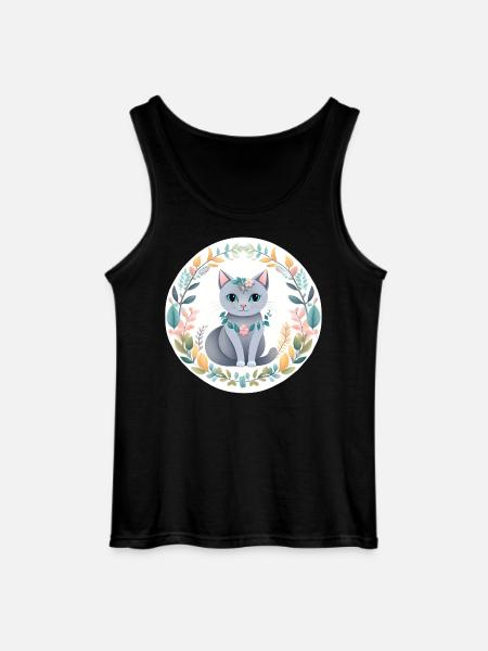 Nature Liberty Cat - Gildan Men’s Tank Top - black