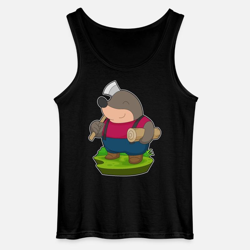 Mole Lumberjack Axe Forest - Gildan Men’s Tank Top - black