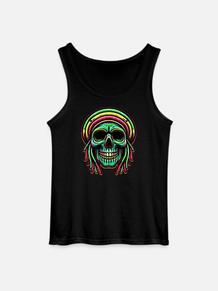Reggae-Schädel Dekofigur Rasta-Kultur - Gildan Männer Tank Top - Schwarz