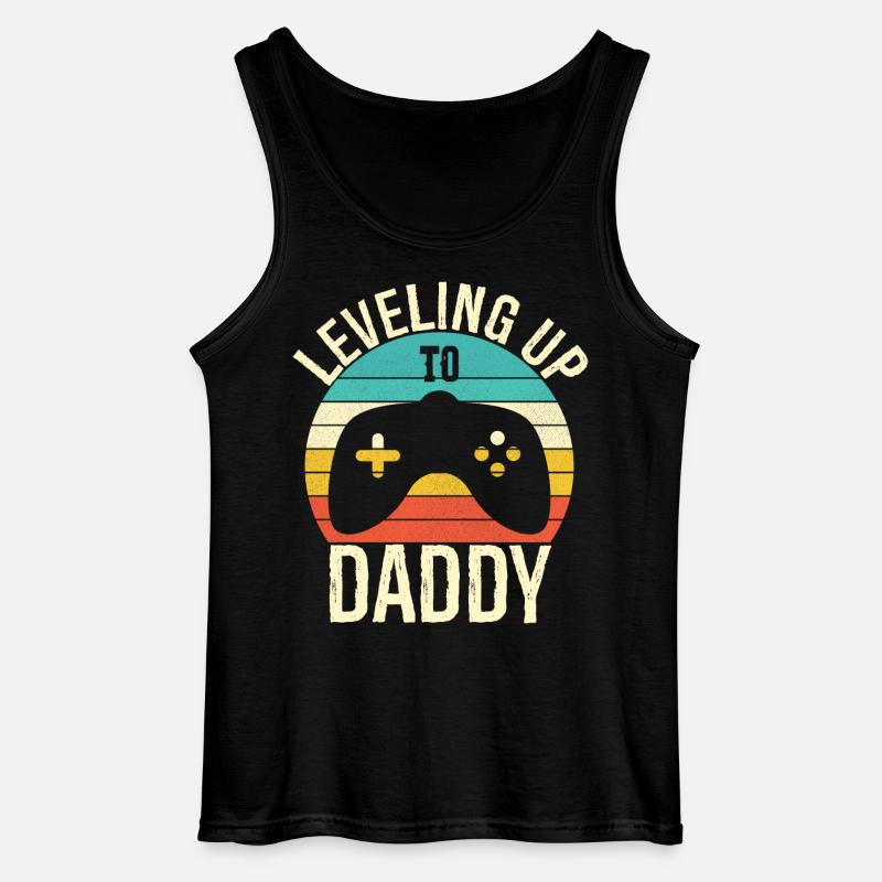 Leveling up to daddy - Gildan Men’s Tank Top - black