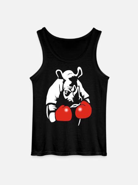 Boxing Rhinoceros - Gildan Men’s Tank Top - black