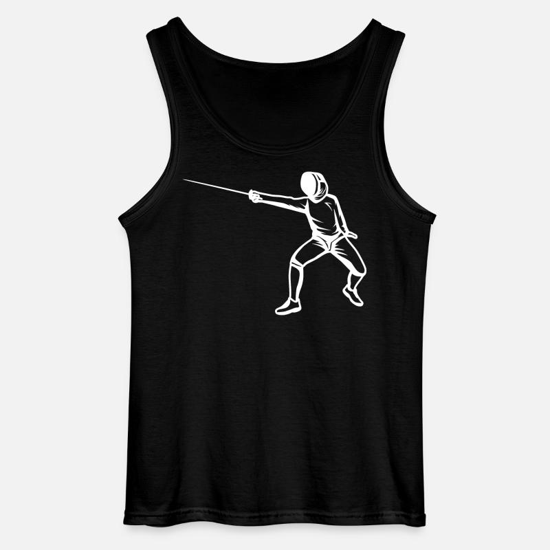 Fechter Skizze - Gildan Männer Tank Top - Schwarz
