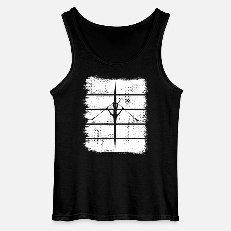 Ruderboot Skizze - Gildan Männer Tank Top - Schwarz