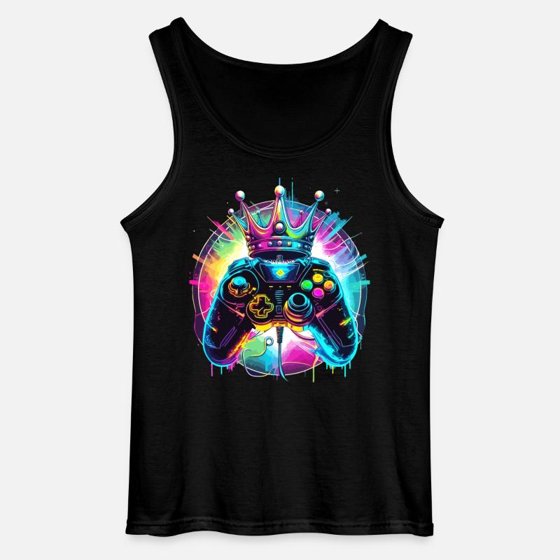 Gaming Controller mit Krone - Gildan Männer Tank Top - Schwarz