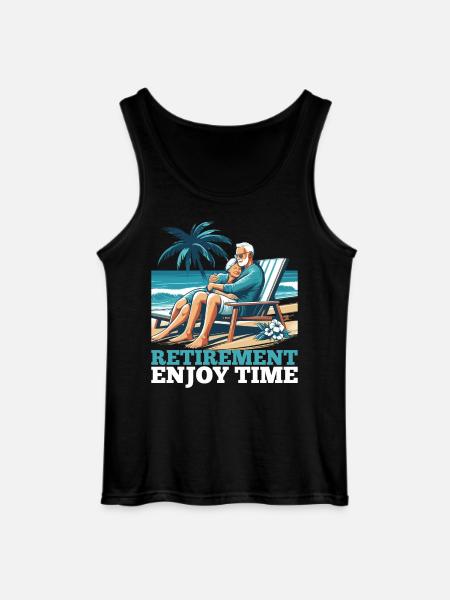 Retirement Retirement Time Enjoy Gift - Gildan Men’s Tank Top - black