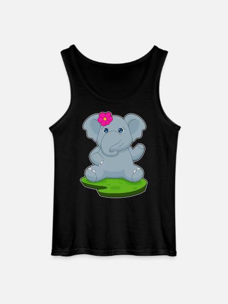 Elephant Flower - Gildan Men’s Tank Top - black