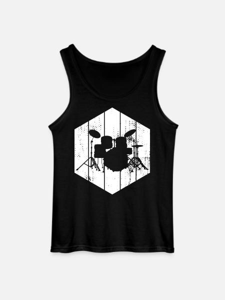 Drum Set Drawing - Gildan Men’s Tank Top - black