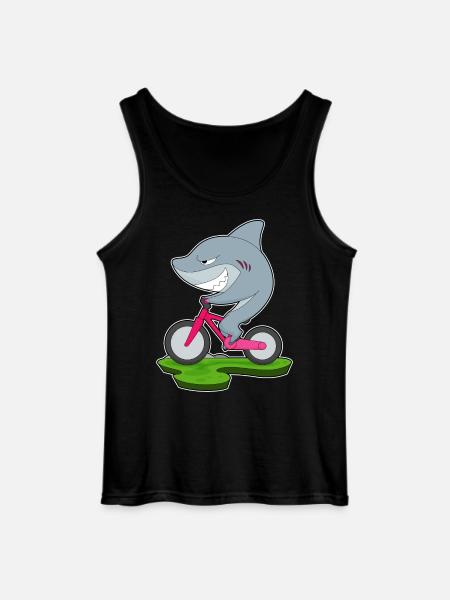 Shark Bicycle - Gildan Men’s Tank Top - black