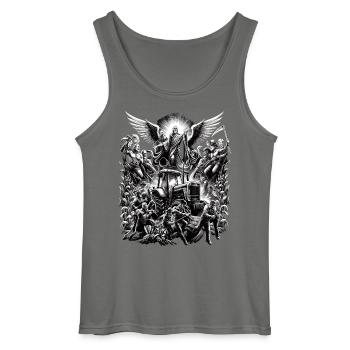 Himmlische Bauernprotest Traktor Demo - Gildan Männer Tank Top - Anthrazit - Vorne - AI Model Male 185 dark (185cm)