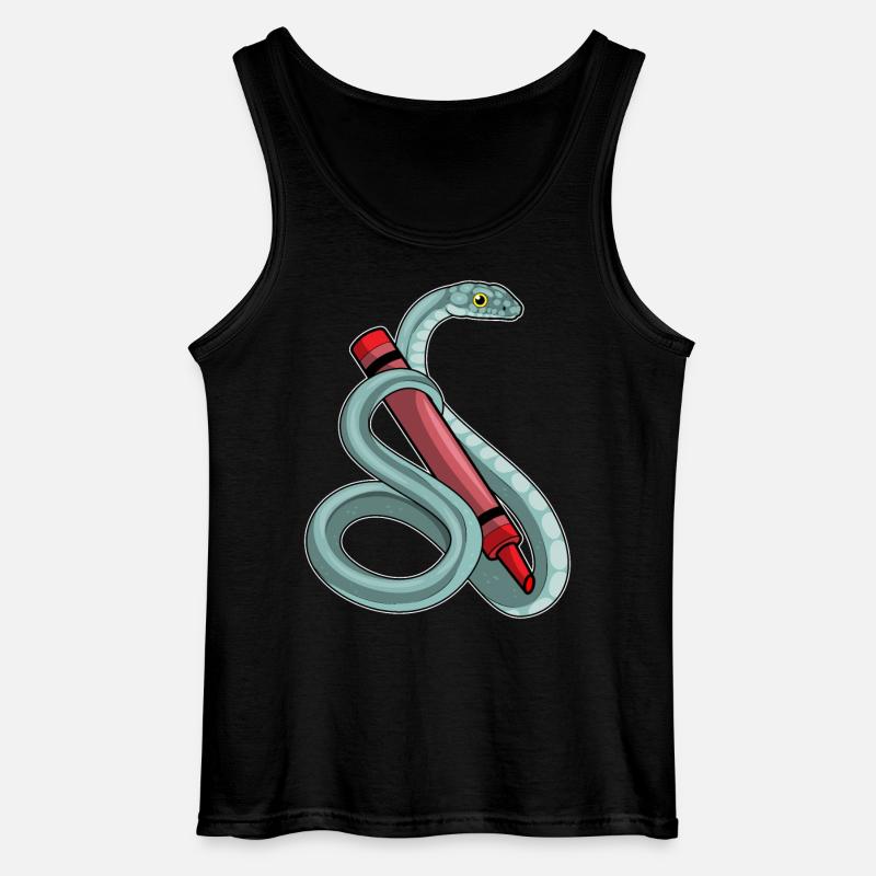École de crayon Snake Student - Débardeur Gildan Homme - noir
