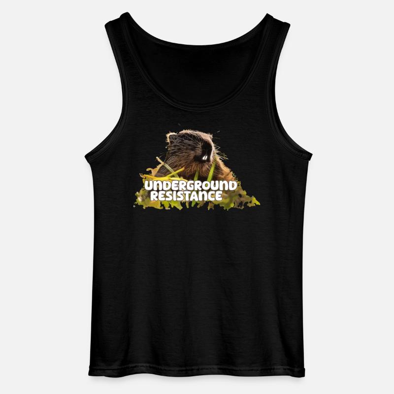 Murmeltier Underground Resistance 2024 - Gildan Männer Tank Top - Schwarz