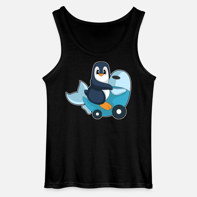 Pinguin Motorroller - Gildan Männer Tank Top - Schwarz