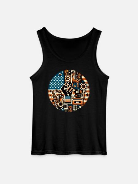 Black Music Power Faust Musik Retro - Gildan Männer Tank Top - Schwarz