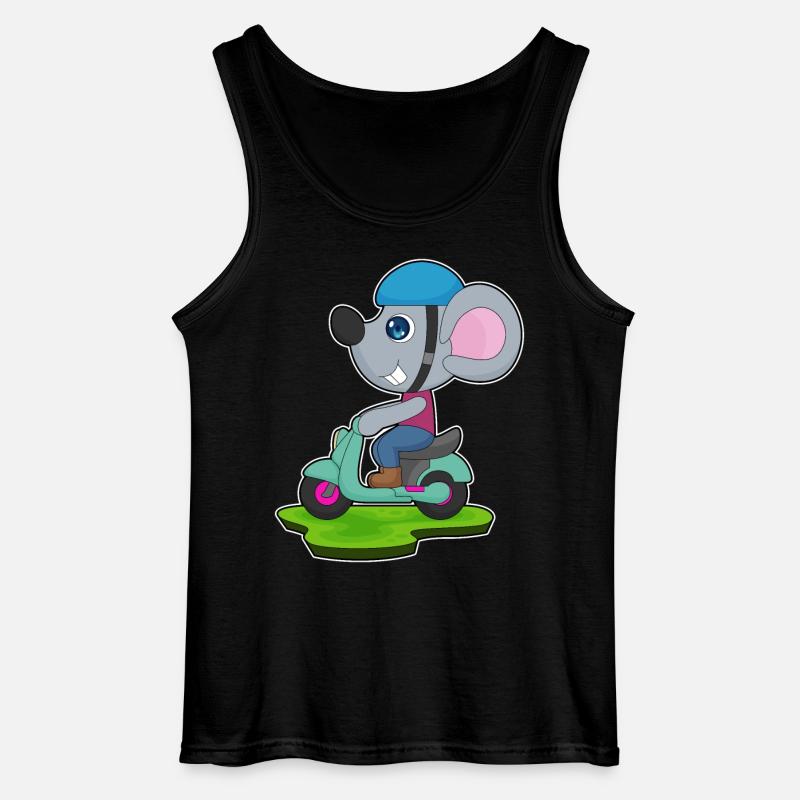 Maus Motorrad - Gildan Männer Tank Top - Schwarz