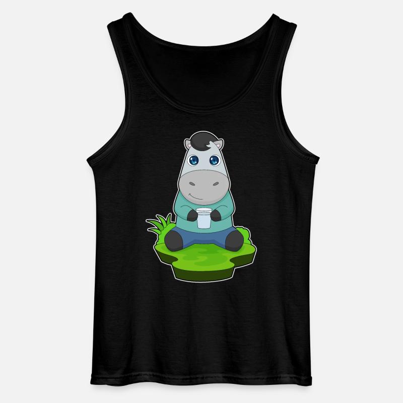 Pferd Wasser Becher - Gildan Männer Tank Top - Schwarz