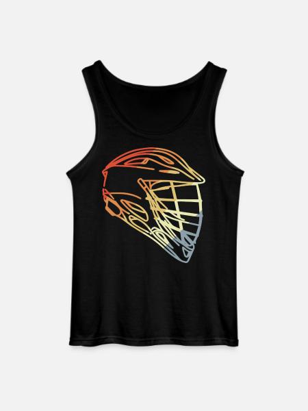 Lacrosse Helm Retro Stil - Gildan Männer Tank Top - Schwarz