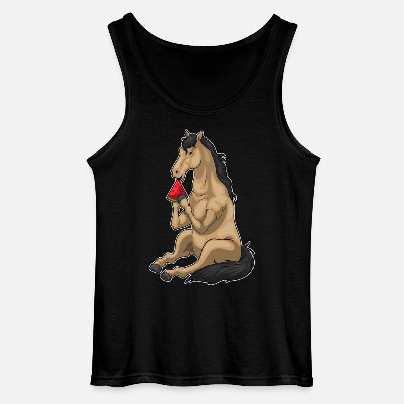 Cheval Pastèque Fruit - Débardeur Gildan Homme - noir