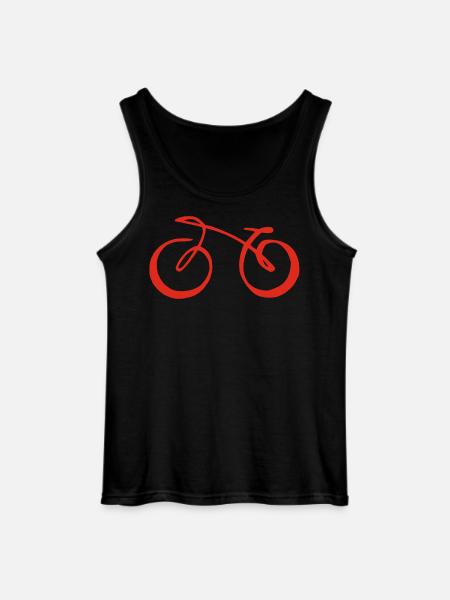 Rød minimalistisk cykel - Gildan tanktop til mænd - sort
