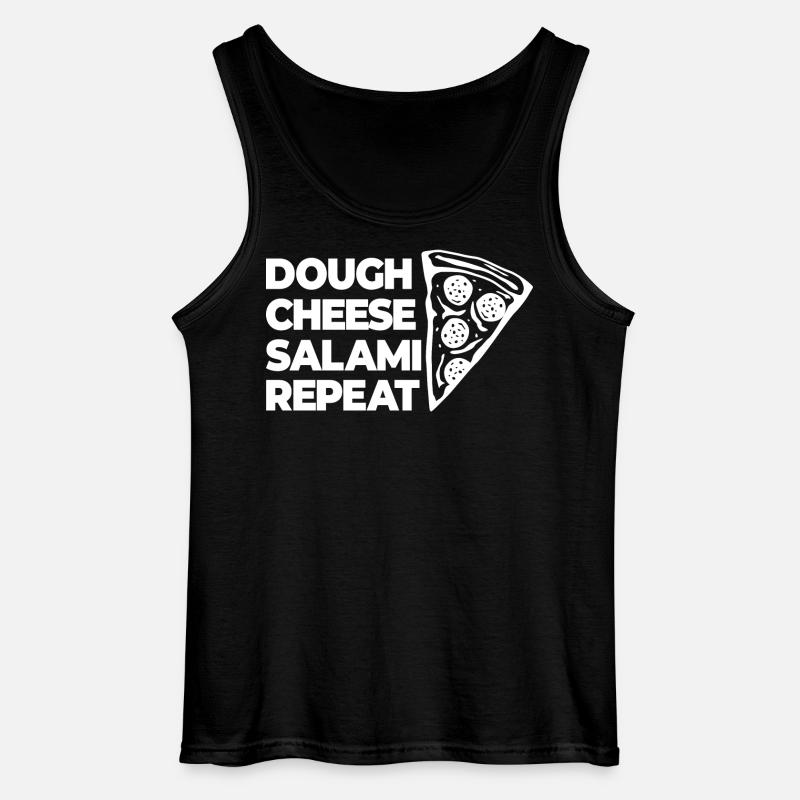Teig Käse Salami Nochmal - Gildan Männer Tank Top - Schwarz