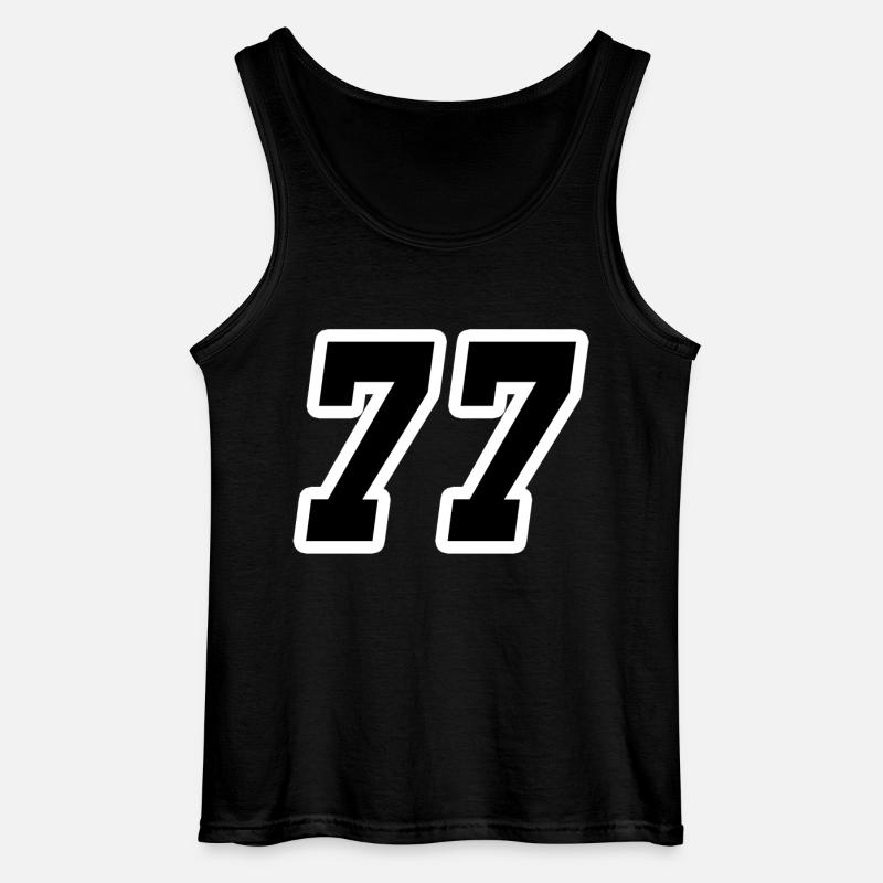 Nummer siebenundsiebzig 77 - Gildan Männer Tank Top - Schwarz
