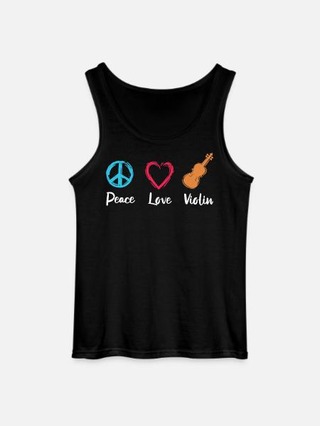 Peace Love Violin - Gildan Men’s Tank Top - black
