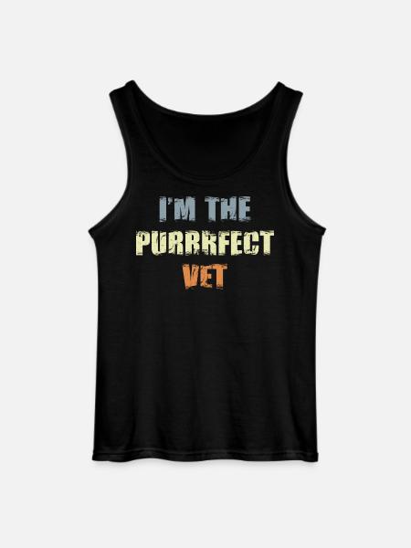 I'm The Purrrfect Vet - Gildan Men’s Tank Top - black