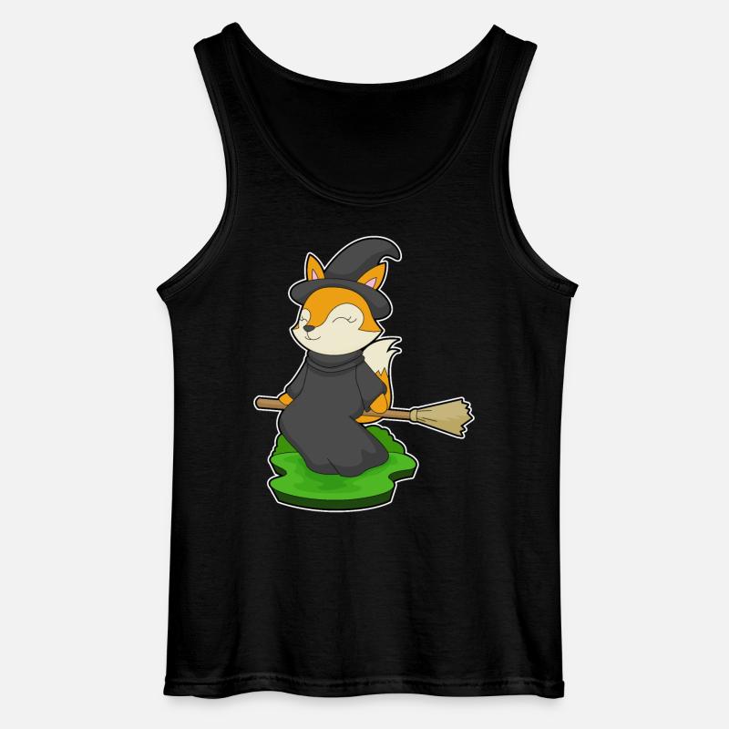 Fuchs Halloween Hexe - Gildan Männer Tank Top - Schwarz