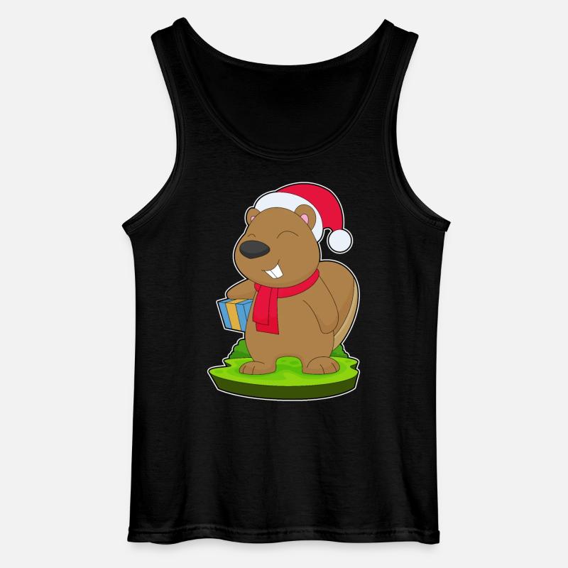 Biber Weihnachten Paket - Gildan Männer Tank Top - Schwarz