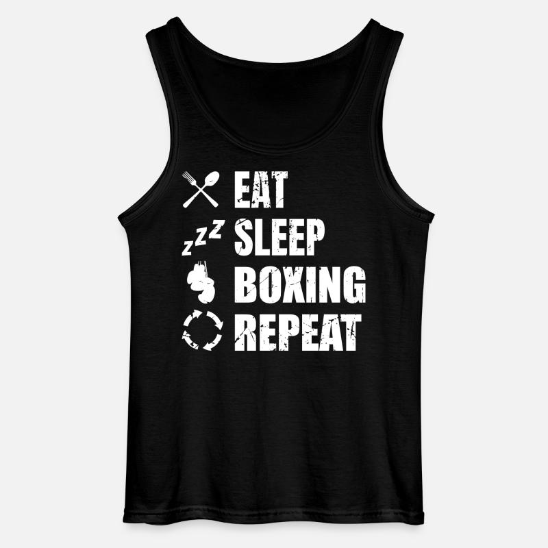 Eat Sleep Boxing Repeat - Gildan Men’s Tank Top - black