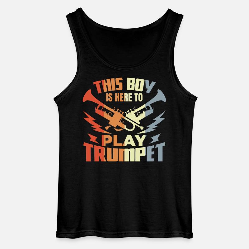 Junge der Trompete spielt - Gildan Männer Tank Top - Schwarz