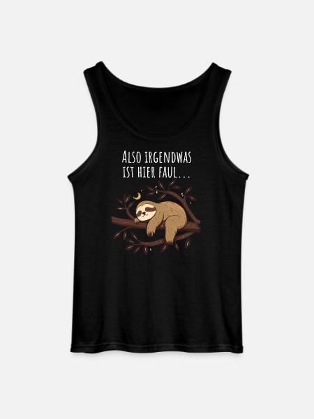Something's Fishy Here | Sloth Gift - Gildan Men’s Tank Top - black