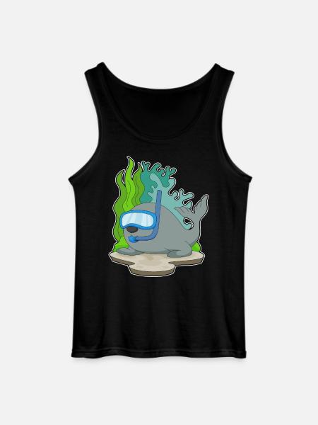 Seal Diver Snorkel Diving - Gildan Men’s Tank Top - black