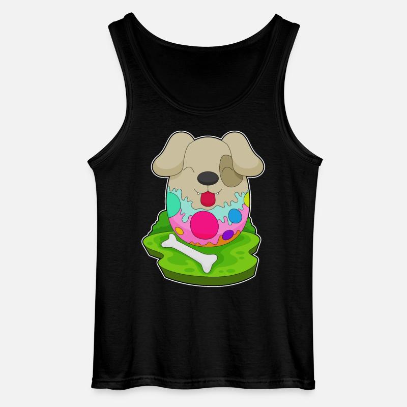 Hund Ostern Osterei - Gildan Männer Tank Top - Schwarz