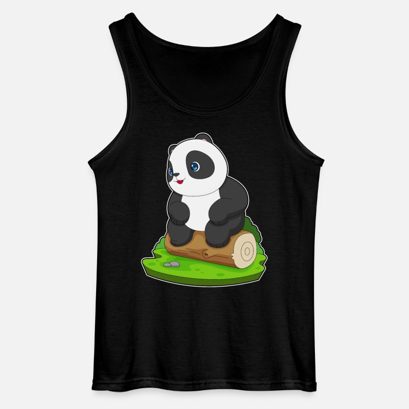 Panda Baumstamm - Gildan Männer Tank Top - Schwarz