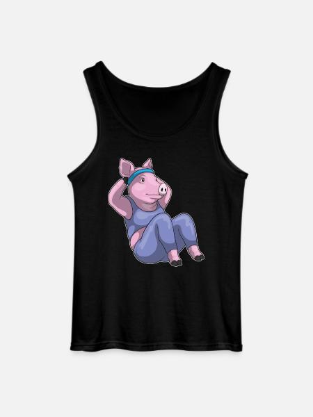 Pig Abdominal Workout Bodybuilding - Gildan Men’s Tank Top - black