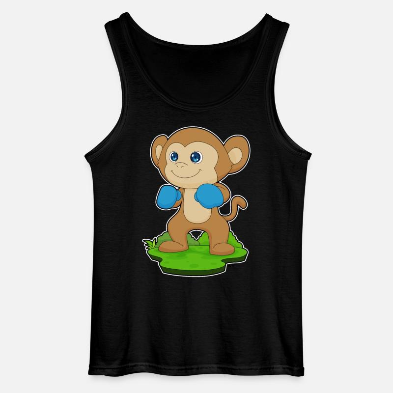 Affe Boxer Boxhandschuhe Boxen - Gildan Männer Tank Top - Schwarz