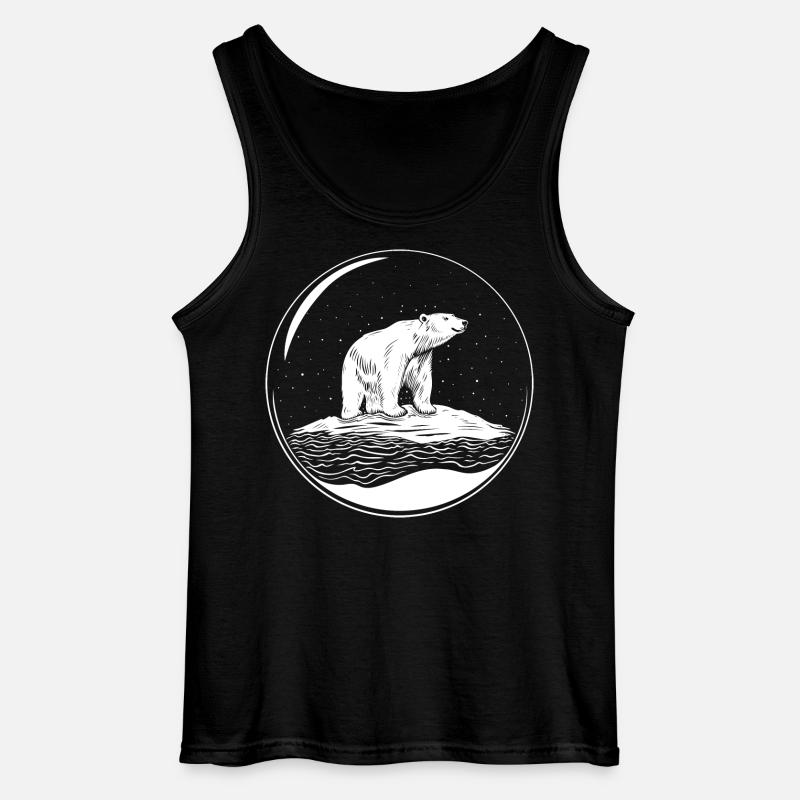 Eisbär auf Eisscholle Save the polarbear - Gildan Männer Tank Top - Schwarz