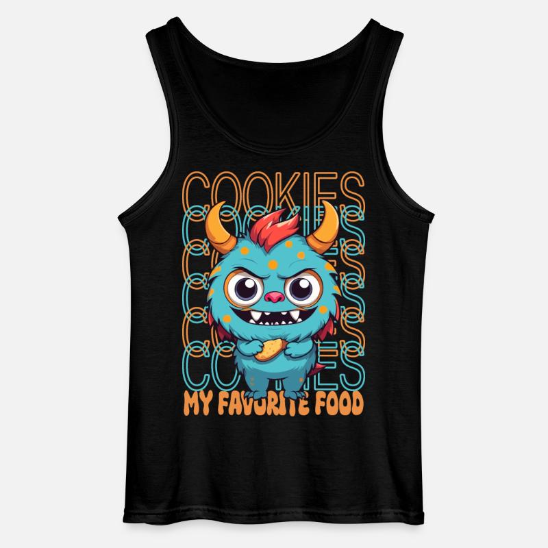 Süßes Keks Monster - Gildan Männer Tank Top - Schwarz