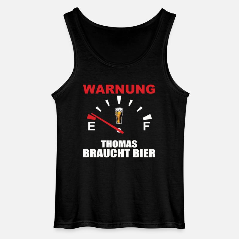 Humorvolles Bierwarnungs-Design - Gildan Männer Tank Top - Schwarz