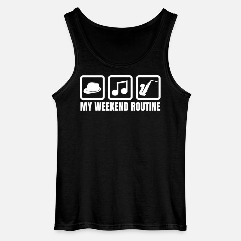 Meine Wochenendroutine - Gildan Männer Tank Top - Schwarz